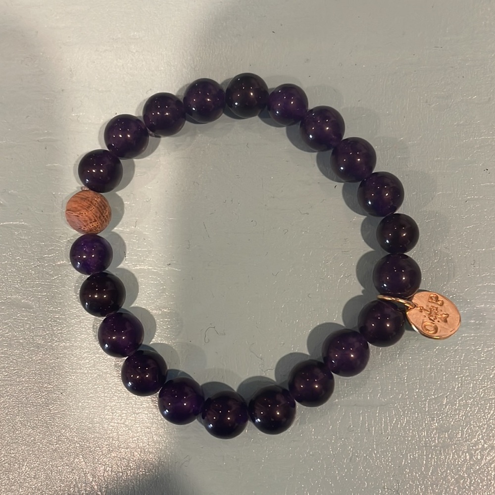 BARREL BEAD BRACELET - AMETHYST - Picture 2 of 2